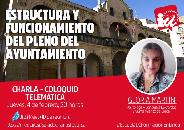 IU-Verdes Lorca pone en marcha su 'Escuela de formación en línea', abierta a toda la ciudadanía