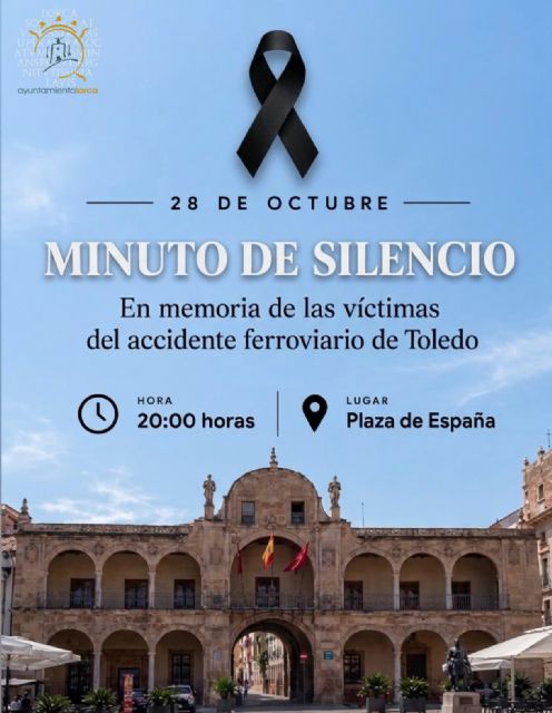 El Ayuntamiento de Lorca se suma a los tres días de luto nacional decretados con motivo del accidente ferroviario en Toledo