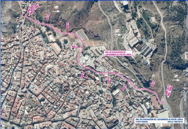 La Consejería de Fomento adjudica la redacción del proyecto del vial de evacuación de los Barrios Altos de Lorca