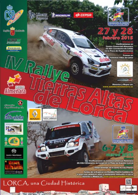 El IV Rallye Tierras Altas de Lorca comienza a tomar forma