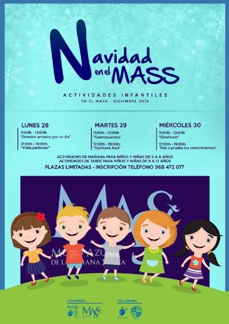 El MASS ofrecerá 6 actividades durante la Navidad destinadas a niños y niñas de entre 3 y 12 años