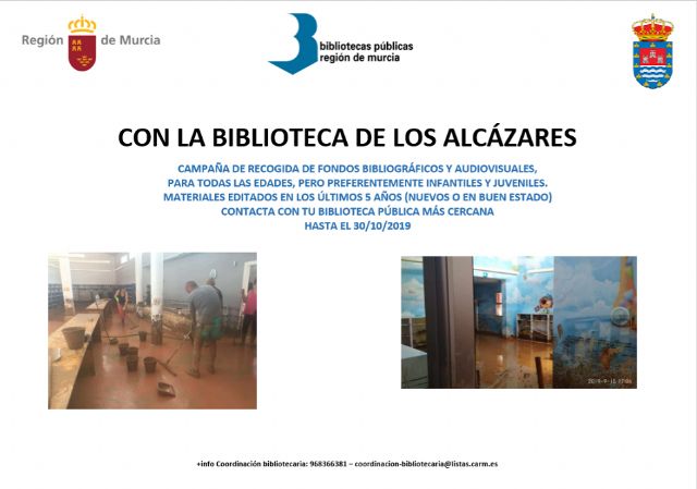 La Red municipal de bibliotecas de Lorca se suma a la campaña de recogida de libros a favor de las localidades de la Región afectadas por la DANA