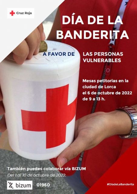 Cruz Roja saldrá a la calle este jueves 6 de octubre en Lorca por el Día de la Banderita