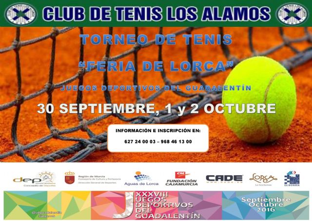 El torneo de tenis 'Feria de Lorca', uno de los grandes atractivos de los próximos Juegos Deportivos del Guadalentín