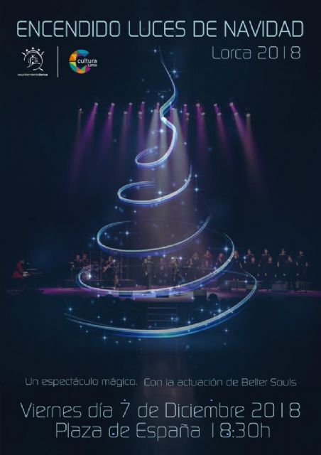 Lorca dará la bienvenida a la Navidad este viernes con un espectáculo de luces, sonido y un concierto de música góspel en la Plaza de España