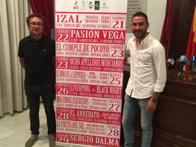 IZAL, Pasión Vega, Mojinos Escozíos, El Arrebato y Sergio Dalma protagonizan la agenda musical de la Feria de Lorca 2018 que se celebrará entre el 21 y el 30 de septiembre