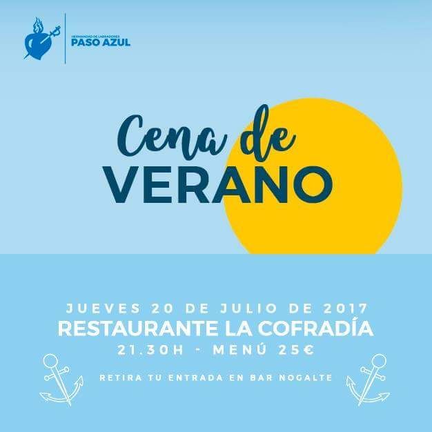 El Paso Azul celebra su cena de verano el próximo jueves 20 de julio en 'La Cofradía'