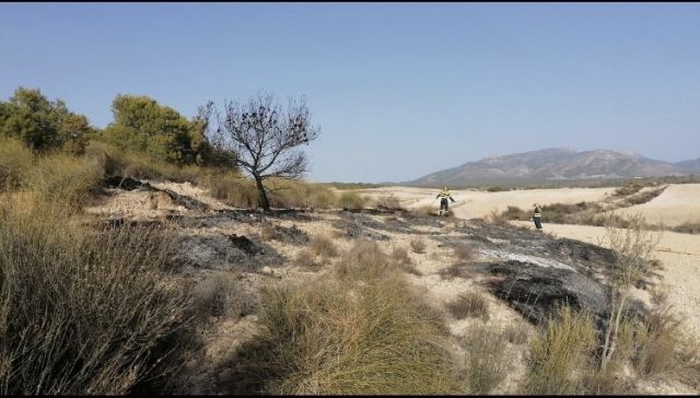 Servicios de emergencia extinguen conato de incendio forestal en Lorca