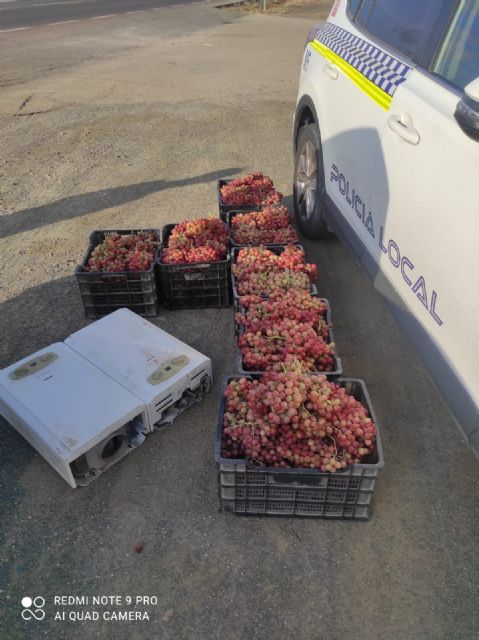 Interceptan en Lorca un vehículo con siete cajas de uva robadas de una finca de  Totana