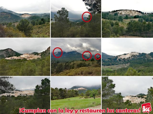 IU-Verdes exige la restauración ambiental de las canteras en montes municipales de Lorca
