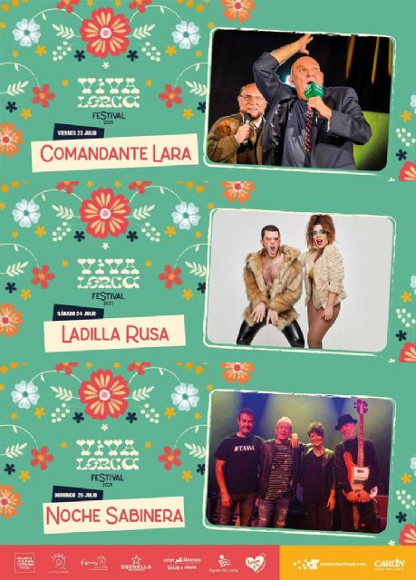 El Festival Viva Lorca 2021 continúa el próximo fin de semana con la actuación humorística de Comandante Lara y los conciertos de Ladilla Rusa y Noche Sabinera
