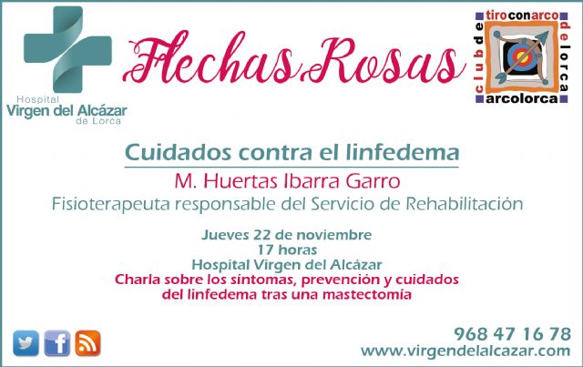El Hospital Virgen del Alcázar organiza la charla “Cuidados contra el linfedema” dentro del proyecto “Flechas Rosas”
