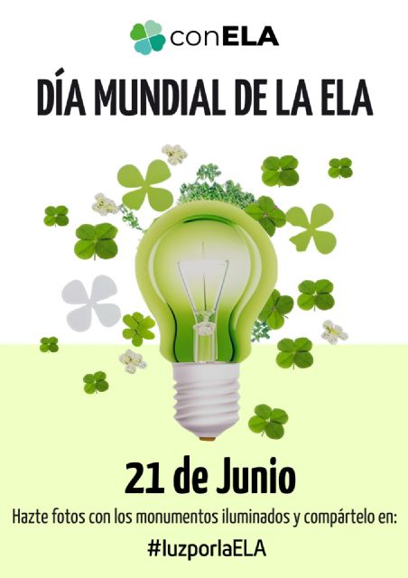 El Ayuntamiento de Lorca se suma a la conmemoración del Día Mundial de la ELA iluminando de verde la fachada del consistorio