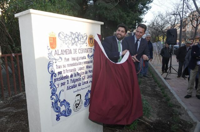 López Miras: 'La nueva Alameda de Cervantes, más moderna, cómoda y accesible, es la que merecen los lorquinos'