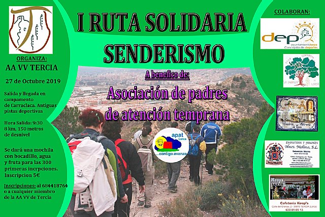 ‘I Ruta Solidaria de Senderismo’ a beneficio de Apat Lorca