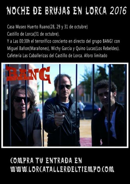 La 'Noche de Brujas' del Castillo de Lorca contará como novedad con un concierto en directo del grupo Bang! y un espectáculo teatralizado