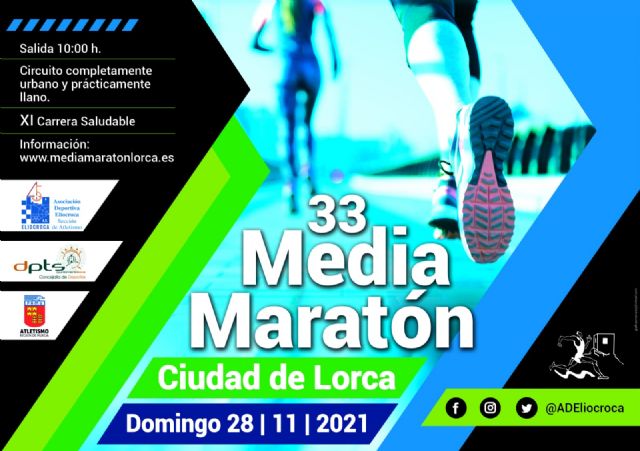 La Policía Local de Lorca establece normas especiales de tráfico como motivo, mañana domingo, de la celebración de la XXXIII Media Maratón 'Ciudad de Lorca'