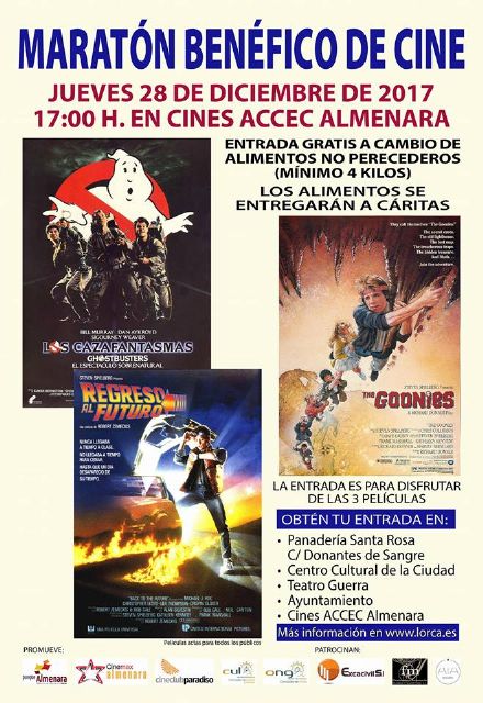 Los cines Almenara acogerán mañana por la tarde el I Maratón Benéfico de Cine