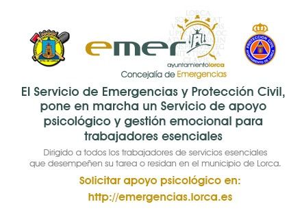 El Ayuntamiento de Lorca pone en marcha un servicio de apoyo psicológico y gestión emocional dirigido a trabajadores de servicios esenciales que luchan contra en Coronavirus
