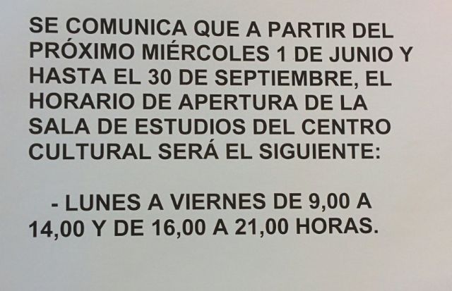 PSOE y JJSS Lorca denuncian nuevo recorte en el horario de apertura de las salas de estudio